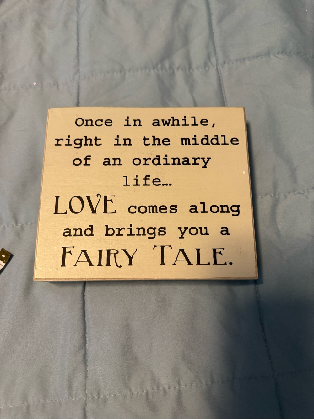 Inspirational 'Fairy Tale' Wall Sign - Cream & Black